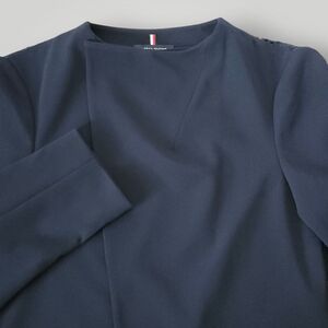 Tommy Hilfiger Womens Navy‎ Lace Back Open Front Blazer Jacket 8 Draped Work